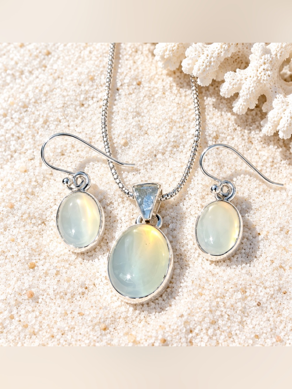 NEW! Moonstone Necklace & Earring SET!
